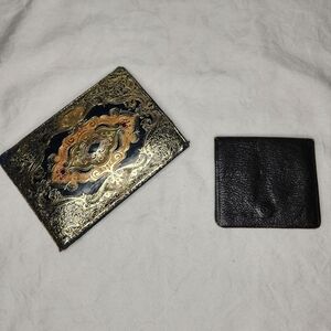 Vintage Italian gold embossed leather wallet